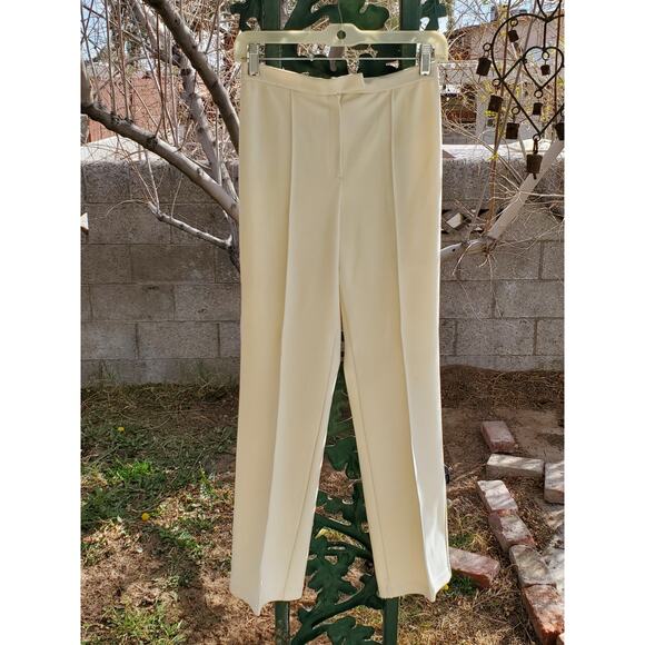 Vintage Loft Knit Pant Suit Womens 2P Ivory Cream Sleeveless Knit Tank Retro 50s - Picture 6 of 16